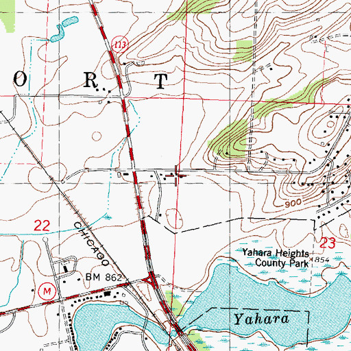 Topographic Map of Catfish School, WI