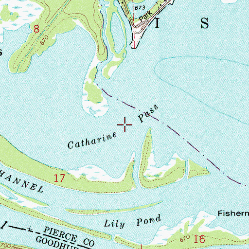 Topographic Map of Catharine Pass, WI