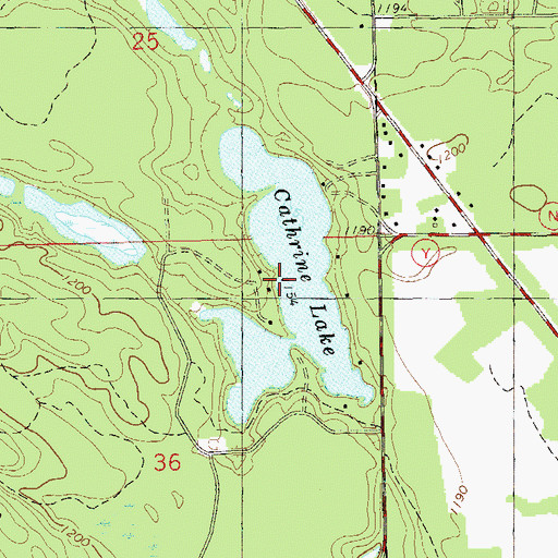 Topographic Map of Catherine Lake, WI