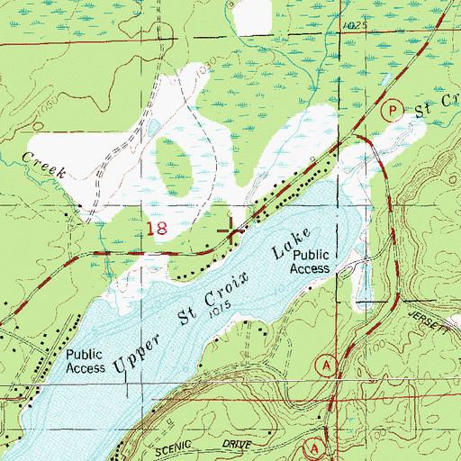 Topographic Map of Catlin Creek, WI