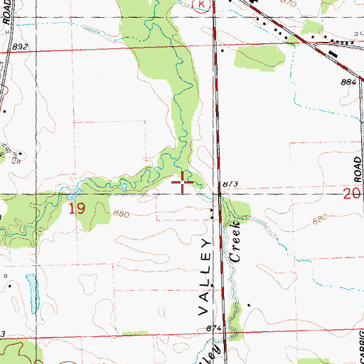 Topographic Map of Cattail Valley Creek, WI