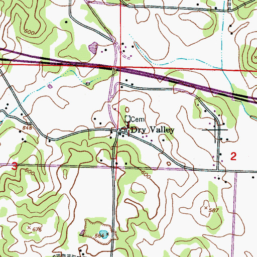 Topographic Map of Dry Valley, AL