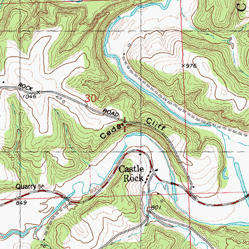 Topographic Map of Cedar Cliff, WI