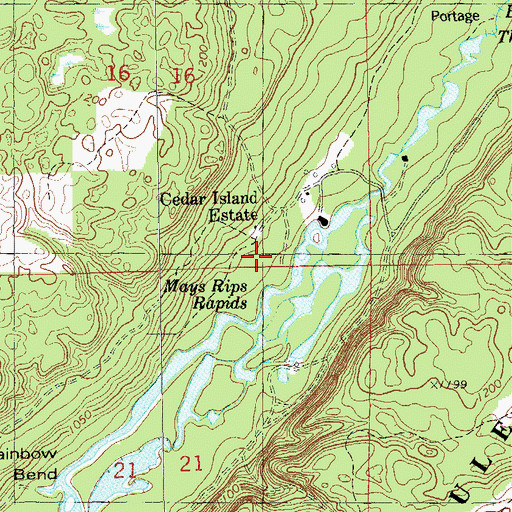 Topographic Map of Cedar Island Estate, WI