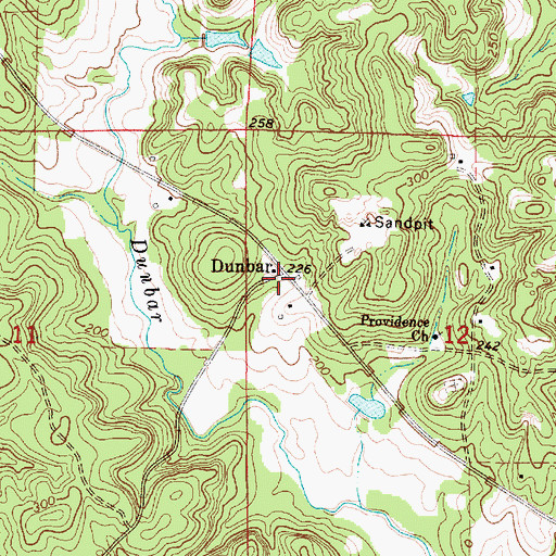 Topographic Map of Dunbar, AL