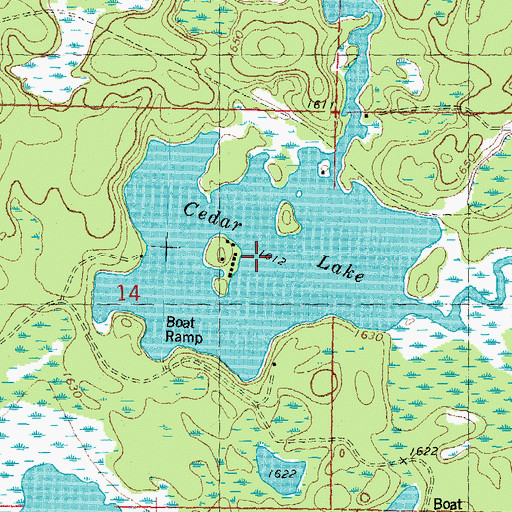 Topographic Map of Cedar Lake, WI
