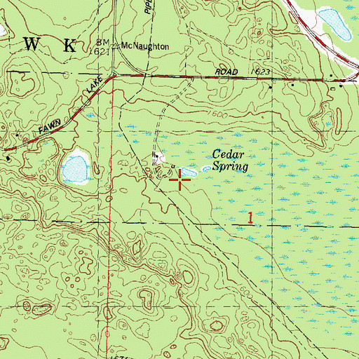 Topographic Map of Cedar Spring, WI