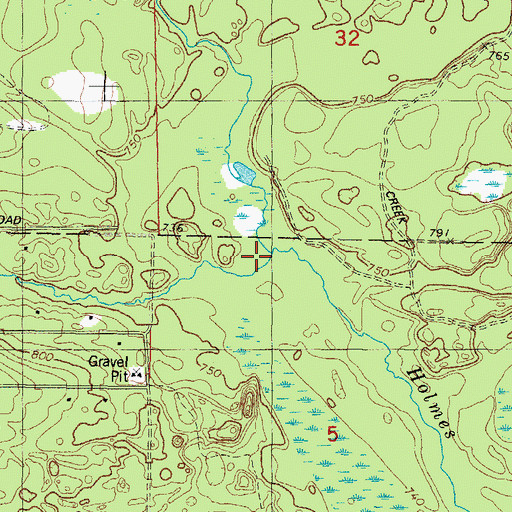 Topographic Map of Cedarville Creek, WI