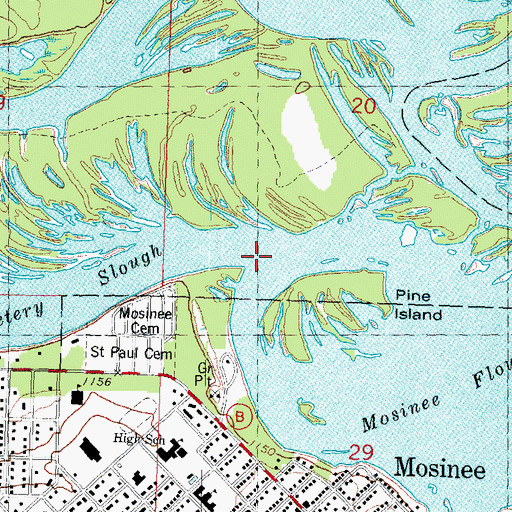 Topographic Map of Cemetery Slough, WI