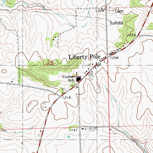 Topographic Map of Liberty Pole Elementary School, WI