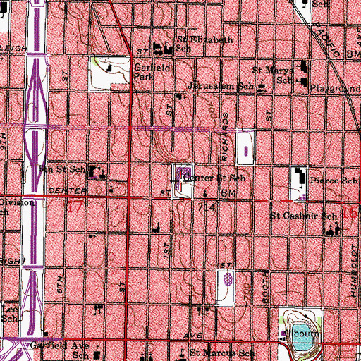 Topographic Map of Malcolm X Academy, WI