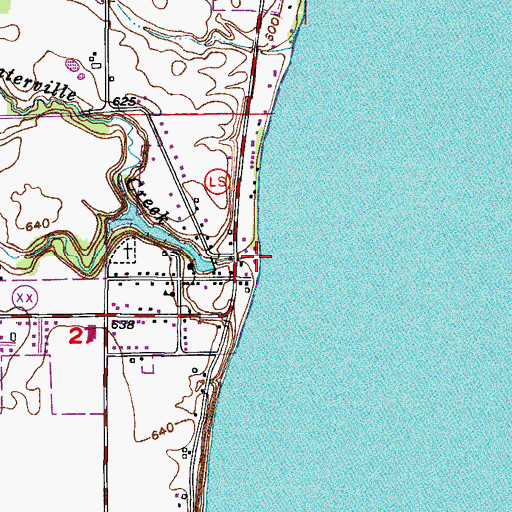 Topographic Map of Centerville Creek, WI