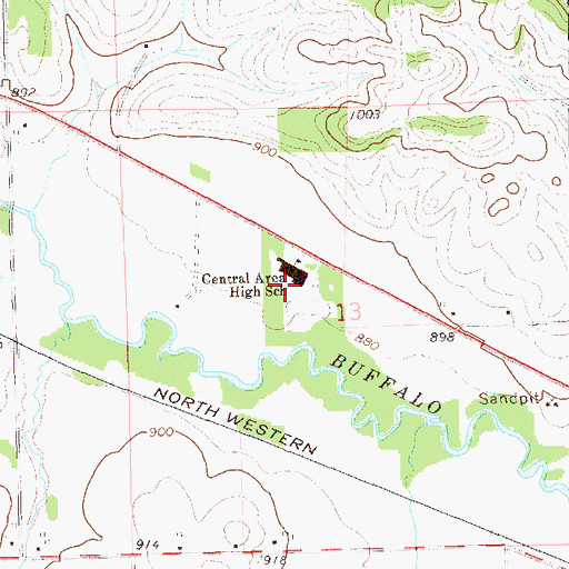 Topographic Map of Eleva - Strum High School, WI