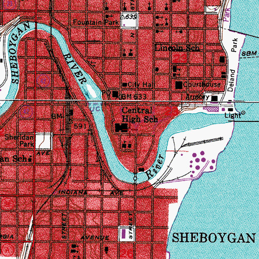 Topographic Map of Riverview Academy Charter School, WI