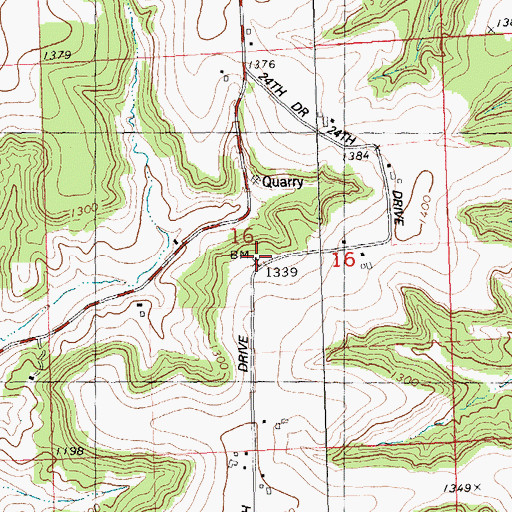 Topographic Map of Central Point School, WI