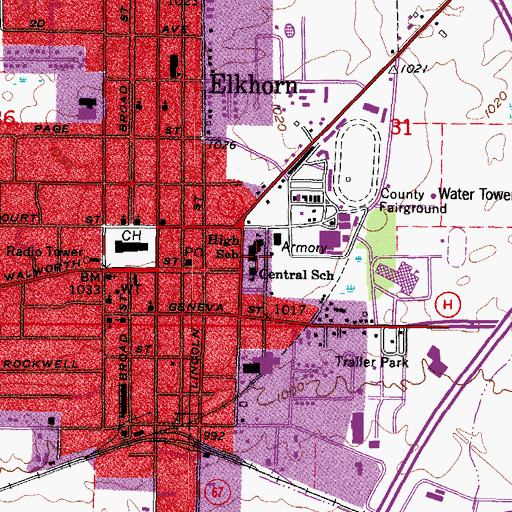 Topographic Map of Jackson Elementary School, WI