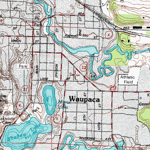 Topographic Map of Central Elementary School, WI