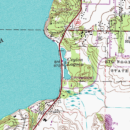Topographic Map of Ceylon Lagoon, WI