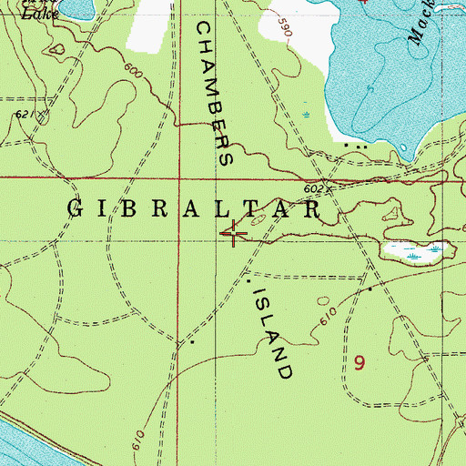 Topographic Map of Chambers Island, WI