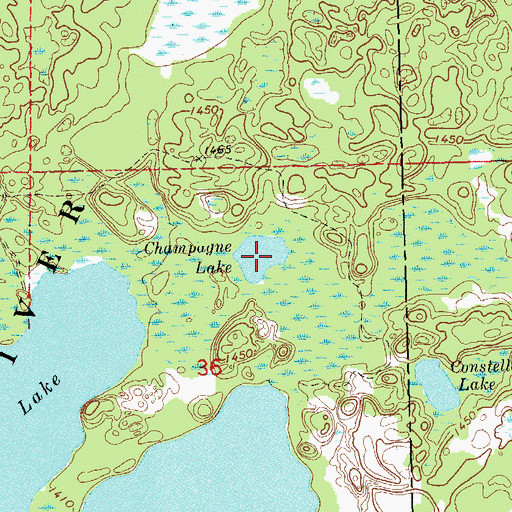 Topographic Map of Champagne Lake, WI