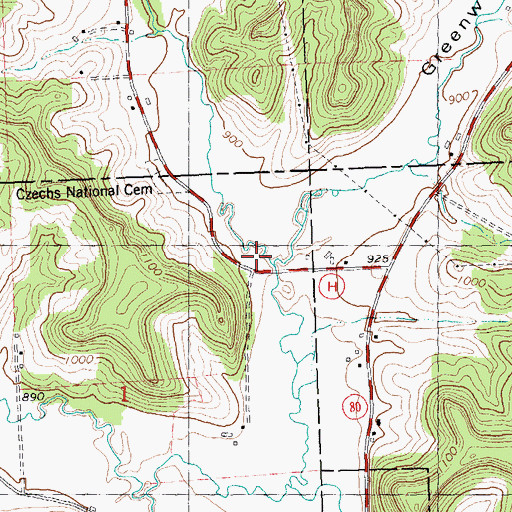 Topographic Map of Champion Valley, WI