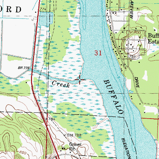 Topographic Map of Chapman Creek, WI