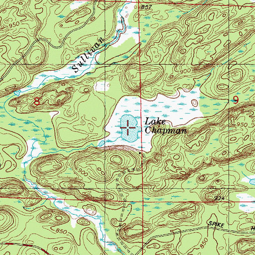 Topographic Map of Lake Chapman, WI