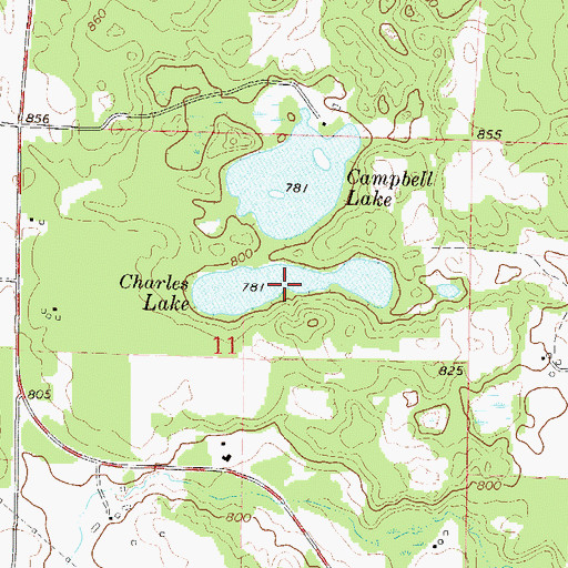 Topographic Map of Charles Lake, WI