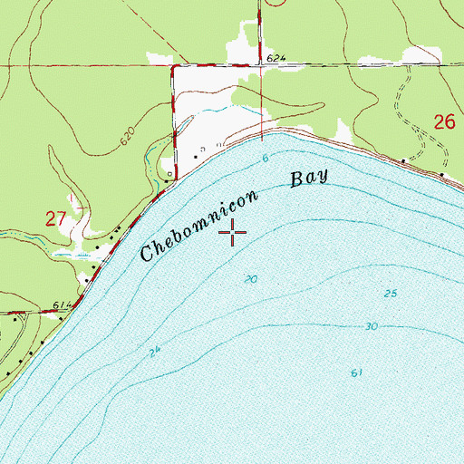 Topographic Map of Chebomnicon Bay, WI