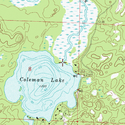 Topographic Map of Chemical Creek, WI