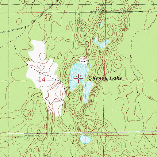 Topographic Map of Cheney Lake, WI