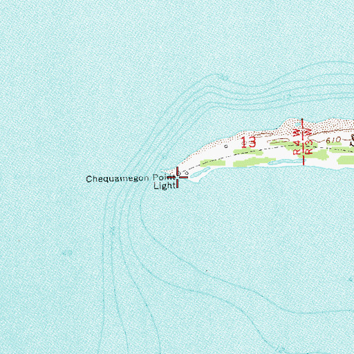Topographic Map of Chequamegon Point Light, WI