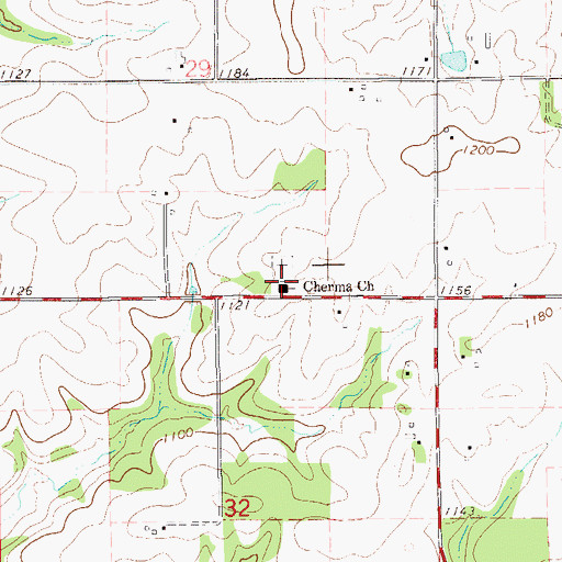 Topographic Map of Cherma Church, WI