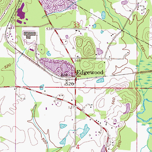 Topographic Map of Edgewood, AL