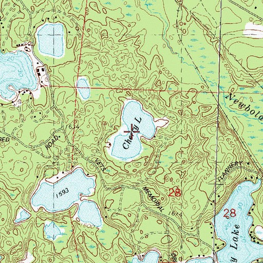 Topographic Map of Cherry Lake, WI