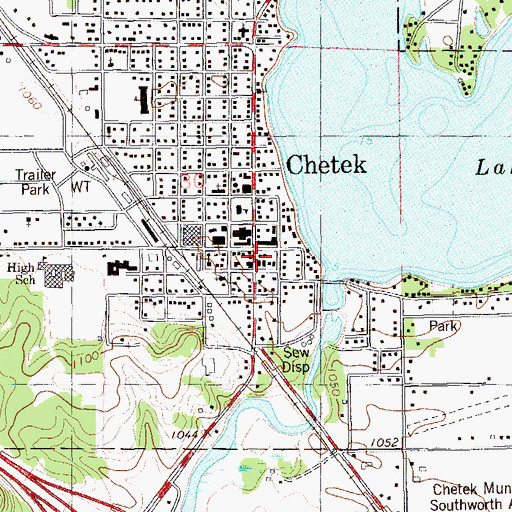 Topographic Map of Chetek, WI