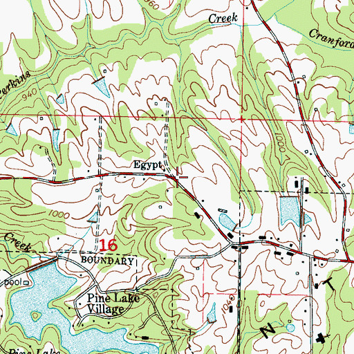 Topographic Map of Egypt, AL
