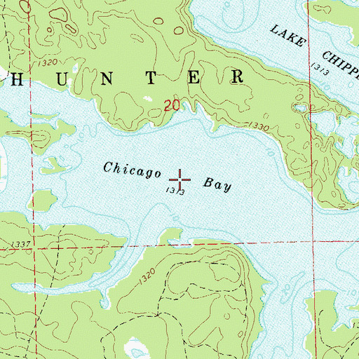 Topographic Map of Chicago Bay, WI