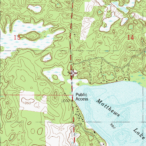 Topographic Map of Chicog Cemetery, WI
