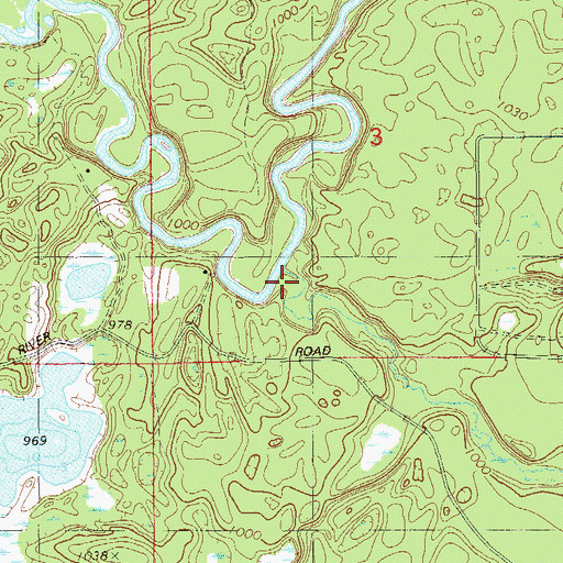 Topographic Map of Chicog Creek, WI