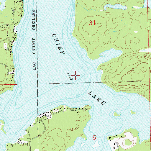 Topographic Map of Chief Lake, WI