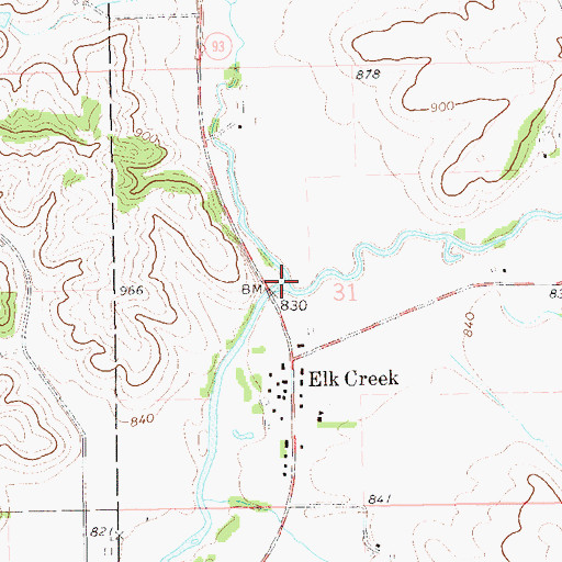 Topographic Map of Chimney Rock Creek, WI