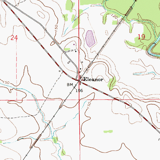 Topographic Map of Eleanor, AL