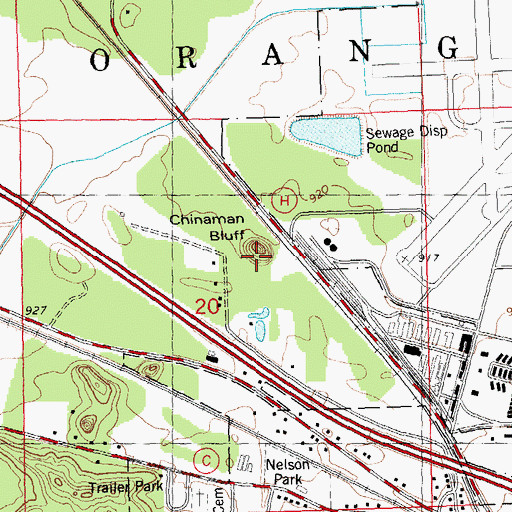 Topographic Map of Chinaman Bluff, WI