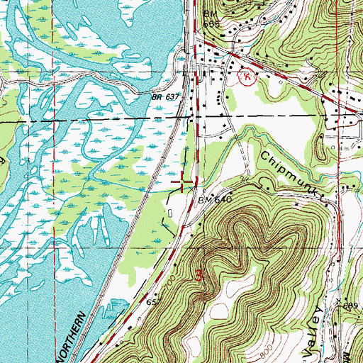 Topographic Map of Chipmunk Coulee, WI
