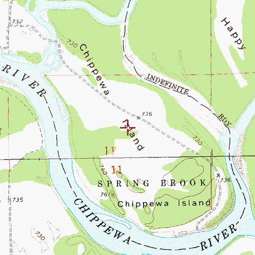 Topographic Map of Chippewa Island, WI