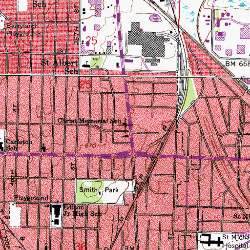 Topographic Map of Christ Memorial Lutheran School, WI