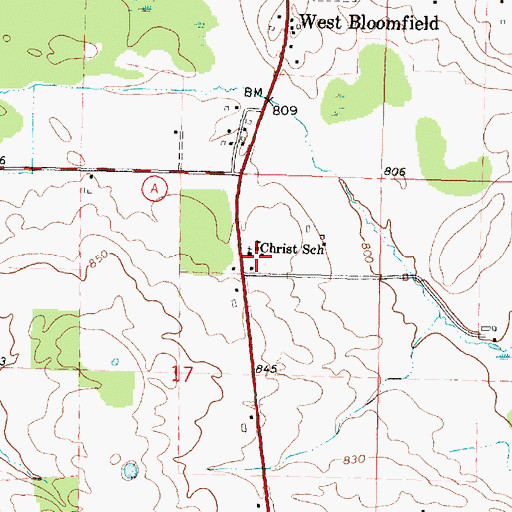 Topographic Map of Christ Lutheran School, WI