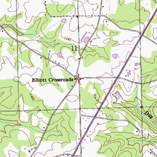 Topographic Map of Elliott Crossroads, AL