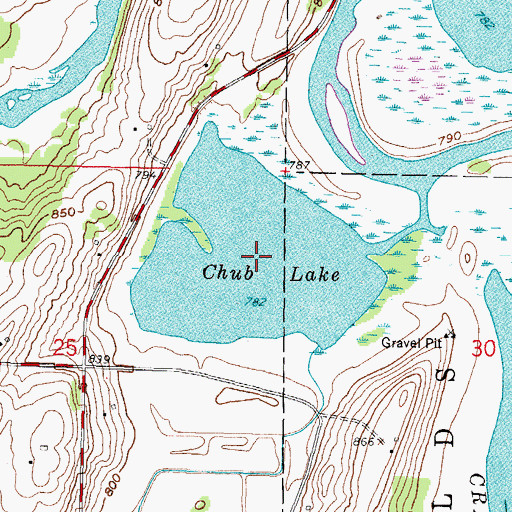 Topographic Map of Chub Lake, WI